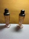 VTG Jeannette Glass Co Pink Adam Salt & Pepper Depression Glass 4".  SHIPS FREE!