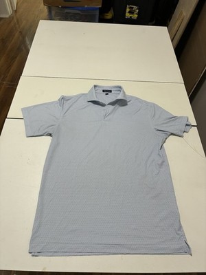 Peter Millar North Star Shirt M Blue Crown Crafted Golf Performance Polo Jersey