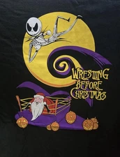 WRESTLING BEFORE CHRISTMAS T-Shirt XL PWC Pro Wrestling Crate Jack Skellington