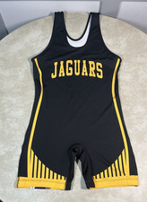 R2G Jaguars Black Yellow Wrestling Singlet Size Large 1496