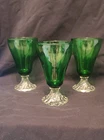 3 Vintage Anchor Hocking Boopie Style Emerald Green Parfait Glasses - 5"