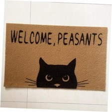 Premium Welcome Peasants Cat Doormat Front Door Mat with Anti-Slip Cat rug