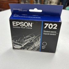 Epson 702 Ink Cartridge Black Sealed NEW! Durable-Brite Ultra