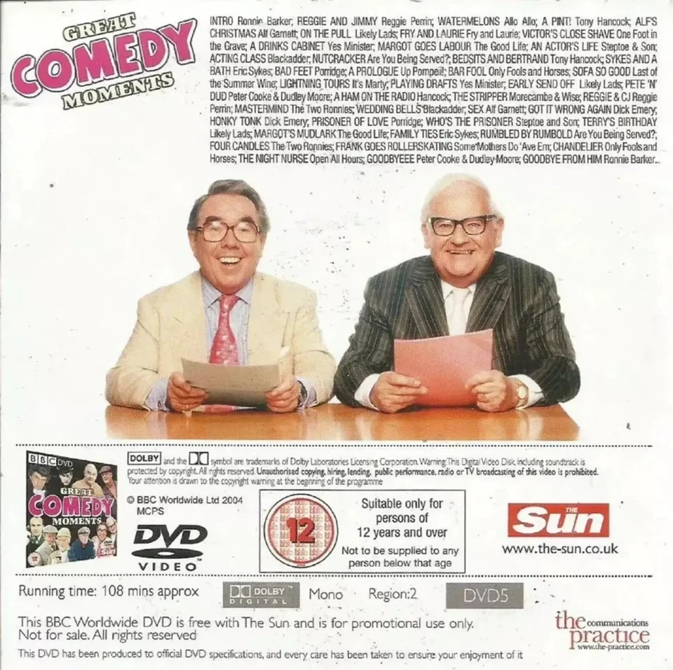 BBC Great Comedy Moments The Sun DVD POSTED 48 HOURS TRACKED - Image 2 of 2