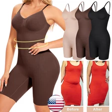 Tummy Control Bodysuit Defining Body Shaper Tank Top Shapewear Snatched Waist