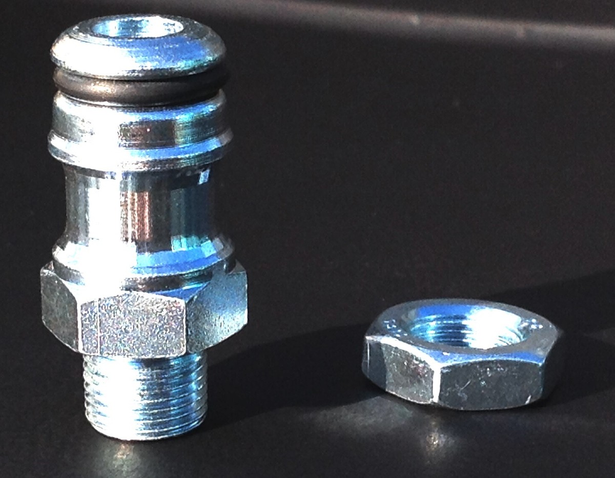 Deck wash washout port water hose connector nozzle riding lawn