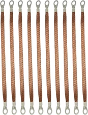 MEETOOT 10Pcs 300Mm Braided Ground Strap Automotive Engine Copper Ground Strap W