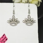 New Silver Plated Princess Crown Crystal Fashion Women Stand Earring Gifts