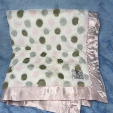 Little Giraffe Luxe Pink Gray Brown Tan Double Polka Dot Baby Blanket 30x35"