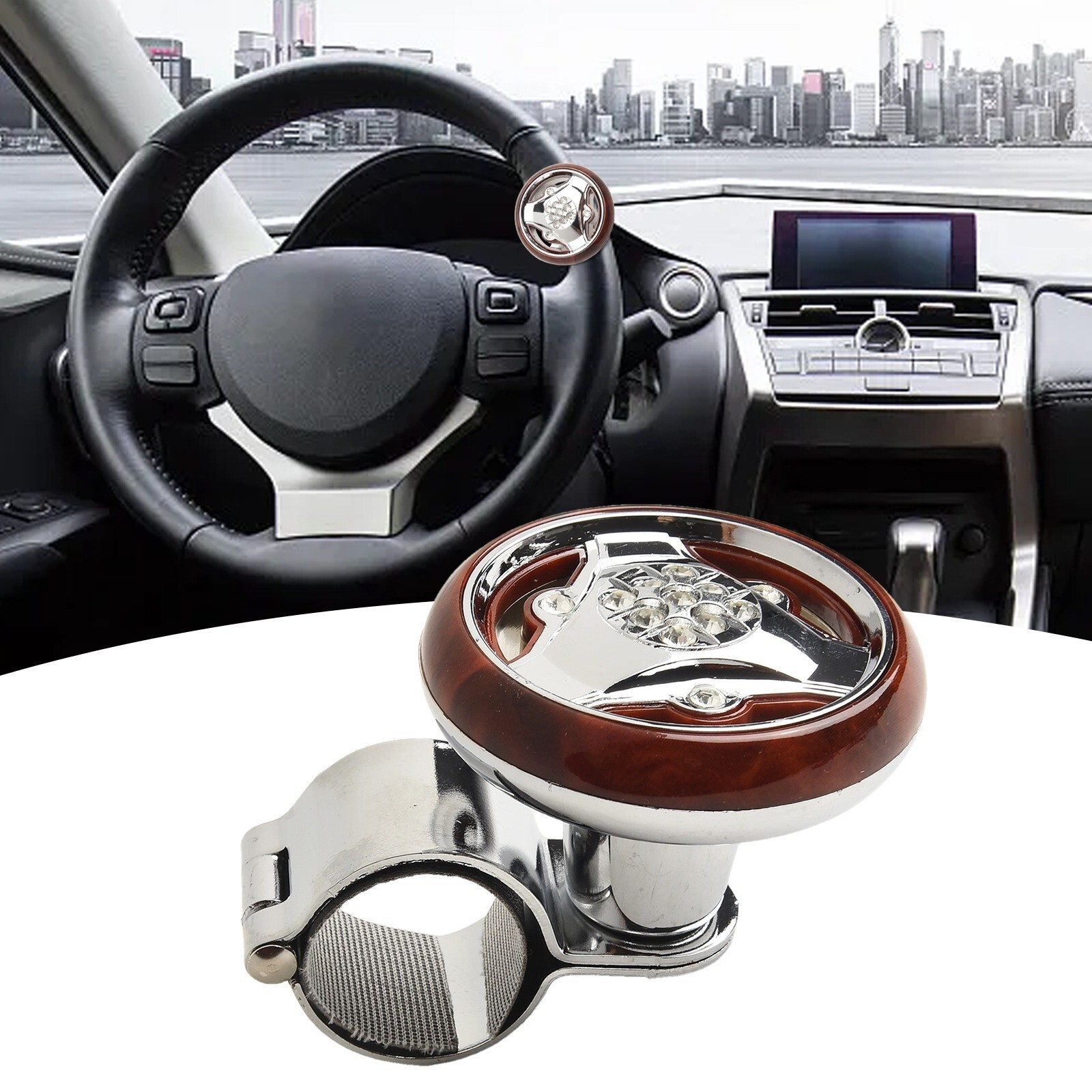 Steering Wheel Booster Anti-Slip Assister Knob Ball Power Handle Rotation