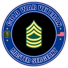 Cold War Veteran Master Sergeant Bumper Sticker Military Vinyl Soldier Decal 5"