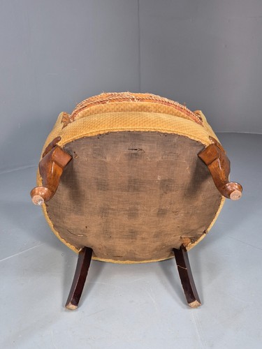 Vintage Danish Art Deco Tub Chair Gold Moquette Upholstery 1920s EB9055 VCLO - Picture 8 of 18