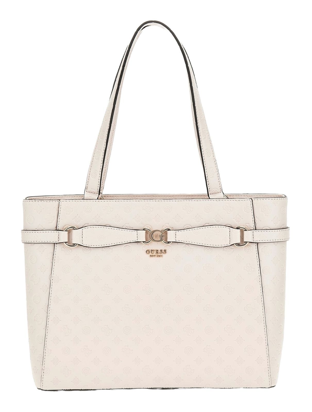 Bolso de hombro GUESS Arlena Noel Tote Bag logotipo topo rosa nuevo