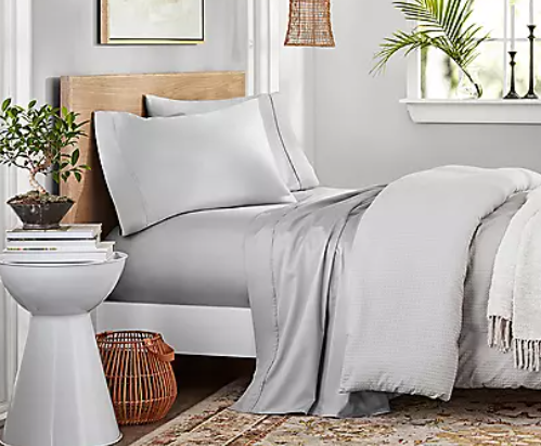 Member's Mark Member’s Mark Organic Cotton Sheet Set-Twin XL-Soft Silver Solid