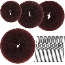 4 Pack Ballet Hair Buns Maker for Kids Girls 4 Sizes Hair Donuts