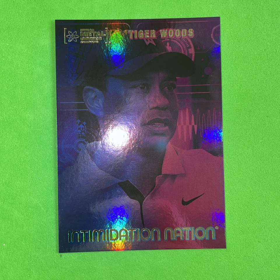 TIGER WOODS PGA GOLF CARD 2022 Skybox Metal #IN-10 Intimidation Nation TGR - Image 2 of 4