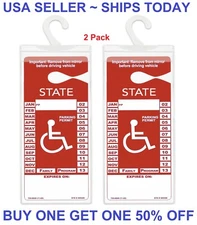 2x Handicap Parking Permit Placard Protector Cover Hanger Car Holder Hang Sleeve