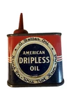 Vintage 1940s AMERICAN DRIPLESS OIL 4 oz Handy Oiler Household Oil Tin Can USA