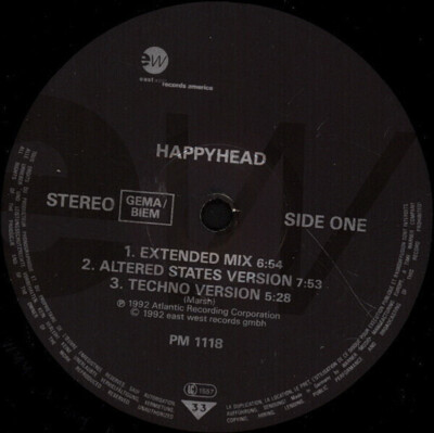 Happyhead Fabulous Vinyl Single 12inch NEAR MINT EastWest Records America