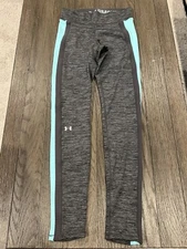 Women's Under Armour Gray Light Blue Leggings Medium
