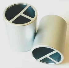 Made By Design Set of 2 Solid Toothbrush / Pen Holder Aluminium Set of 2 