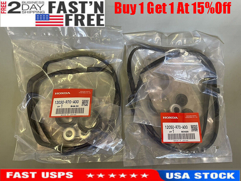 Honda Acura 08-17 PILOT MDX V6 Front Rear Valve Cover Gasket Set Genuine OEM