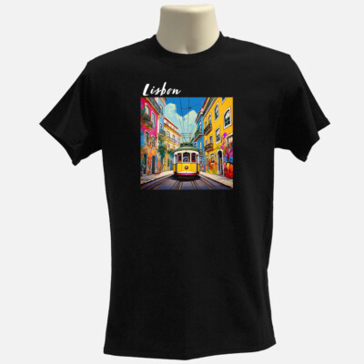 Portugal Lisbon T-shirt, Graphic travel Tee, Lisbon tram Tee, Vintage