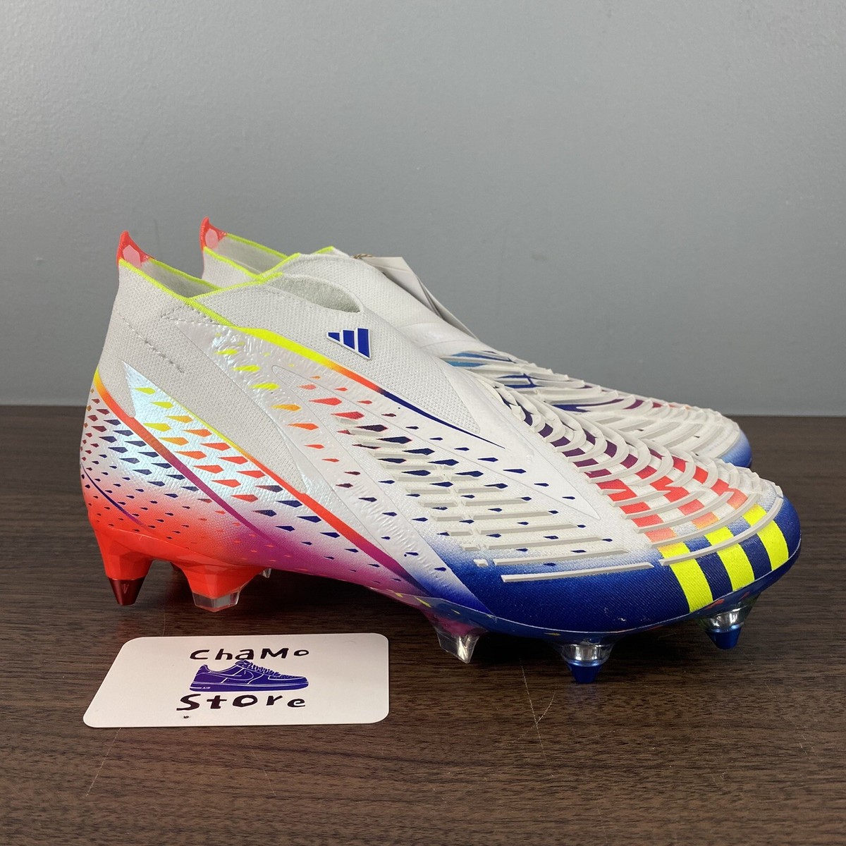 Adidas PREDATOR EDGE + SG Soccer AL RIHLA PACK WHITE Cleats Adidas PREDATOR EDGE + SG Soccer AL RIHLA PACK WHITE Cleats