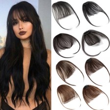 AIR THICK Bangs Clip In Fringe Front 100 Remy Human Hair Extensions Hairpieces