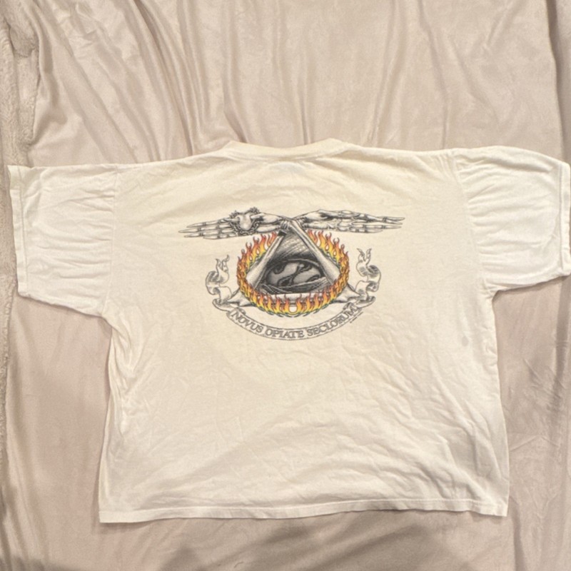 Tool Band XL Vintage White Cotton TShirt Novus Opiate Seclorum 1992 flaming eye 