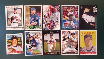 GLEN PERKINS - LOT OF (10) DIFFERENT CARDS - Topps UD 2000s TWINS