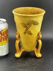 Weller Goldenglow 20s-33 Vintage Art Pottery Mottled Orange Ceramic Bud Vase