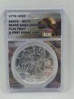 ANACS 1776-2026 MS-70 American Silver Eagle First Strike, Flag Privy OverStrike