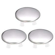 3Pcs Sink Trim Overflow Cover Ring Single Layer Metal Hole Insert in Caps Silver