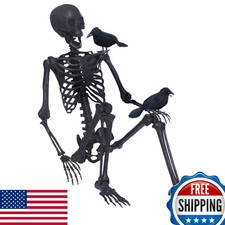 5.4Ft Posable Full Size Halloween Skeleton with Movable Joints