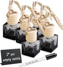 7 Pcs 8ml Hanging Car Air Freshener Diffuser, Empty Black Gradie Color: Square