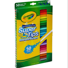 Crayola Super Tips Markers 50 Count Washable Fine Line Assorted Colors Art Set