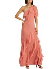 Lauren Ralph Lauren Floral Crinkled Georgette Gown Desert Rose 12