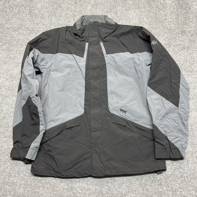 Helly Hansen Jacket Mens Medium Gray Black Style In Motion Ski Snow Colorblock