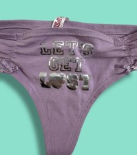 Vtg VICTORIA'S SECRET PINK Small Lets Get Lost RARE PANTIES Ruched Low Rise