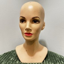 Vintage MCM Female Long Neck Mannequin Head Bust Display Hat Wig Jewelry EXCEL