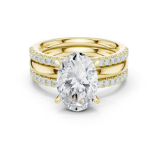 TCW 3,5 Ct Oval Lab Grown Diamond Ring Classic Design Women Jewelry 925 Silver
