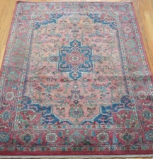 Authentic Karastan#700- 736 Medallion Serapii 4'3" x 6' Wool American Rug