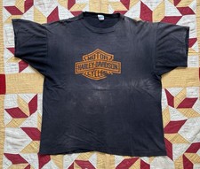 Vintage 70s Harley Davidson Champion Blue Bar T Shirt Size XL Faded AS IS