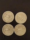 Washington Quarter 25C Silver Lot of 4 Coins 1944 1947 1952 Circulated