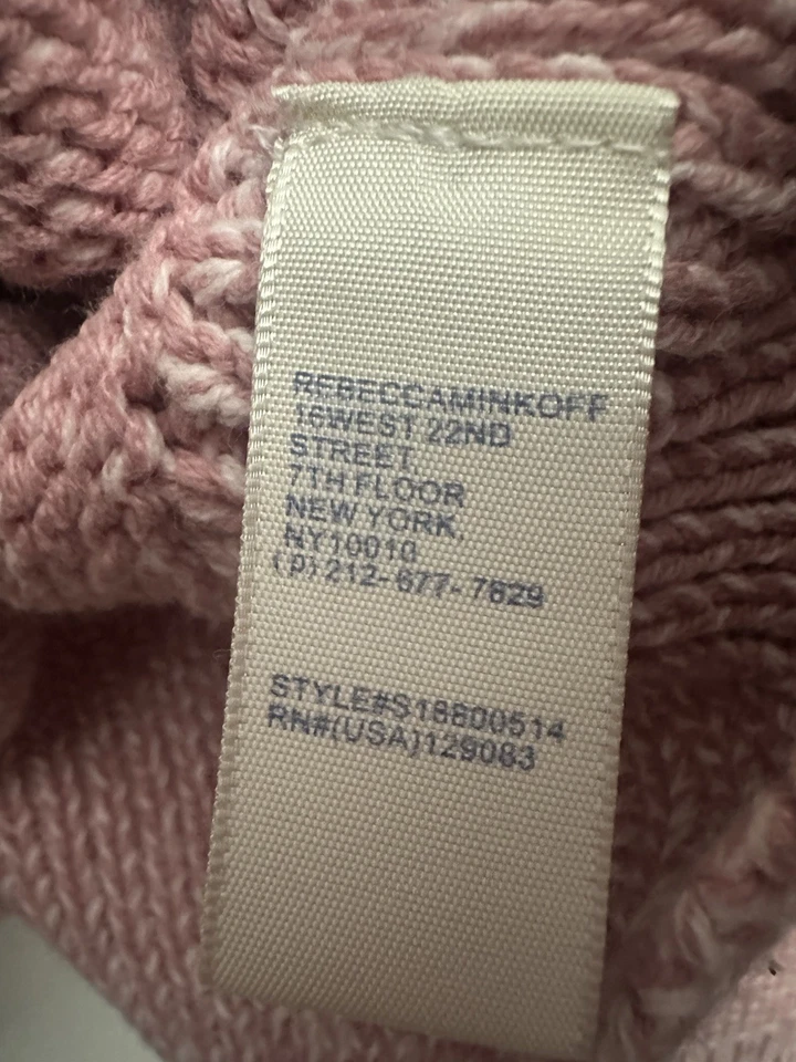 Rebecca Minkoff Reversible Twist Sweater Size Large Blush Pink Knit - Image 4 of 4