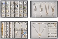 4 Layers, Jewelry Drawer Inserts Container Display Case Storage for Earring