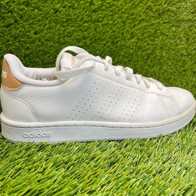 Adidas Advantage Womens Size 8.5 White Athletic Leather Walking Shoes Sneakers