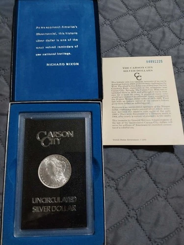 1882-CC GSA $1 Morgan Silver Dollar, Carson City GSA, Hardpack with Box and COA