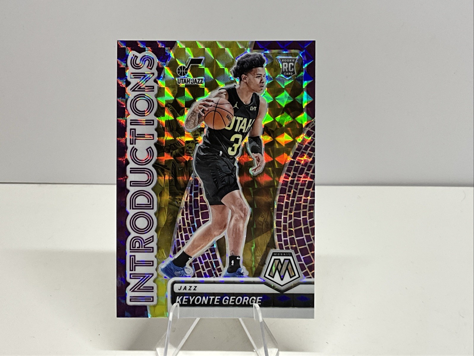 2023-24 Panini Mosaic Introductions Keyonte George #20 (RC) Purple /99  Jazz
